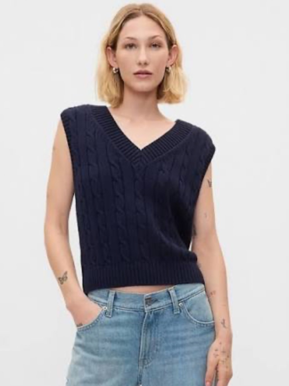 Gap Oversized Navy Sweater Vest size XSmall XS